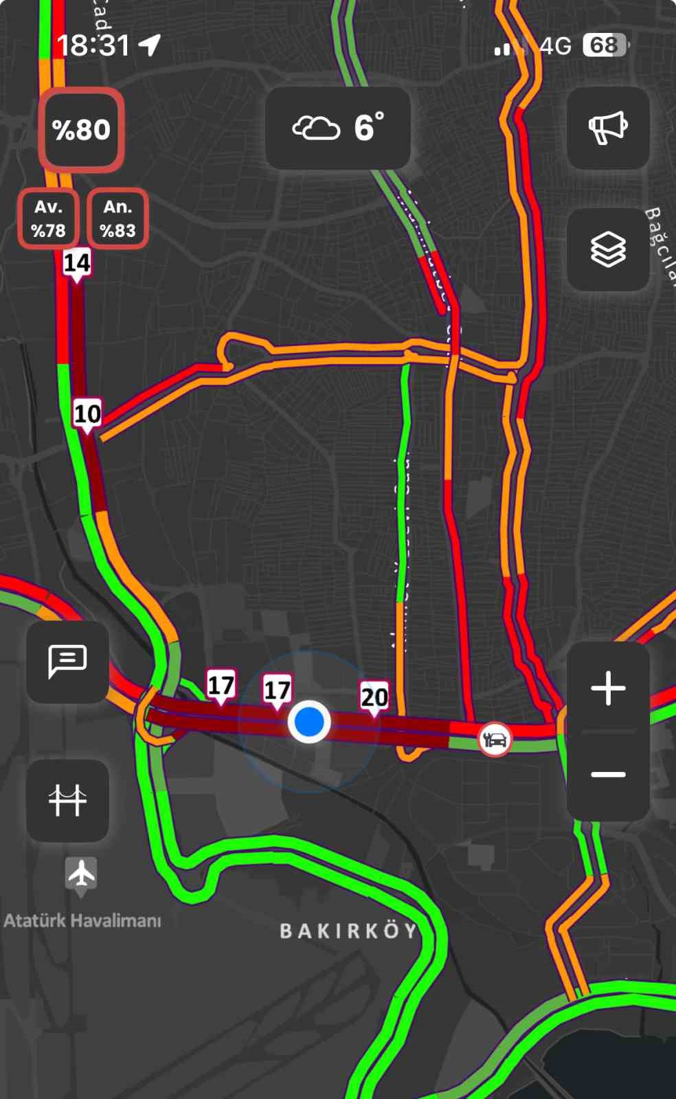 İstanbul’da trafik yoğunluğu yüzde 80’e ulaştı
