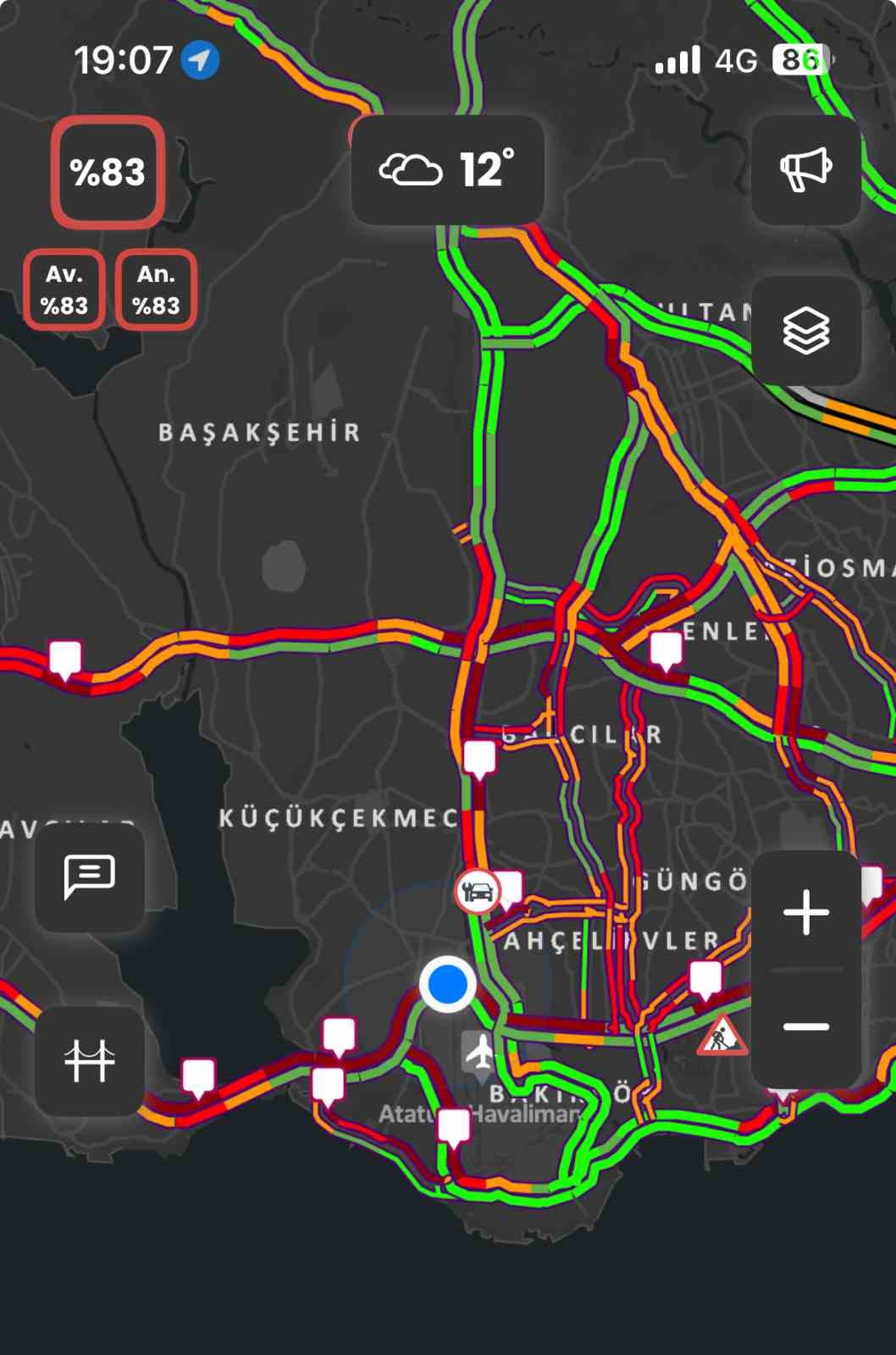 İstanbul’da trafik yoğunluğu yüzde 83’e ulaştı
