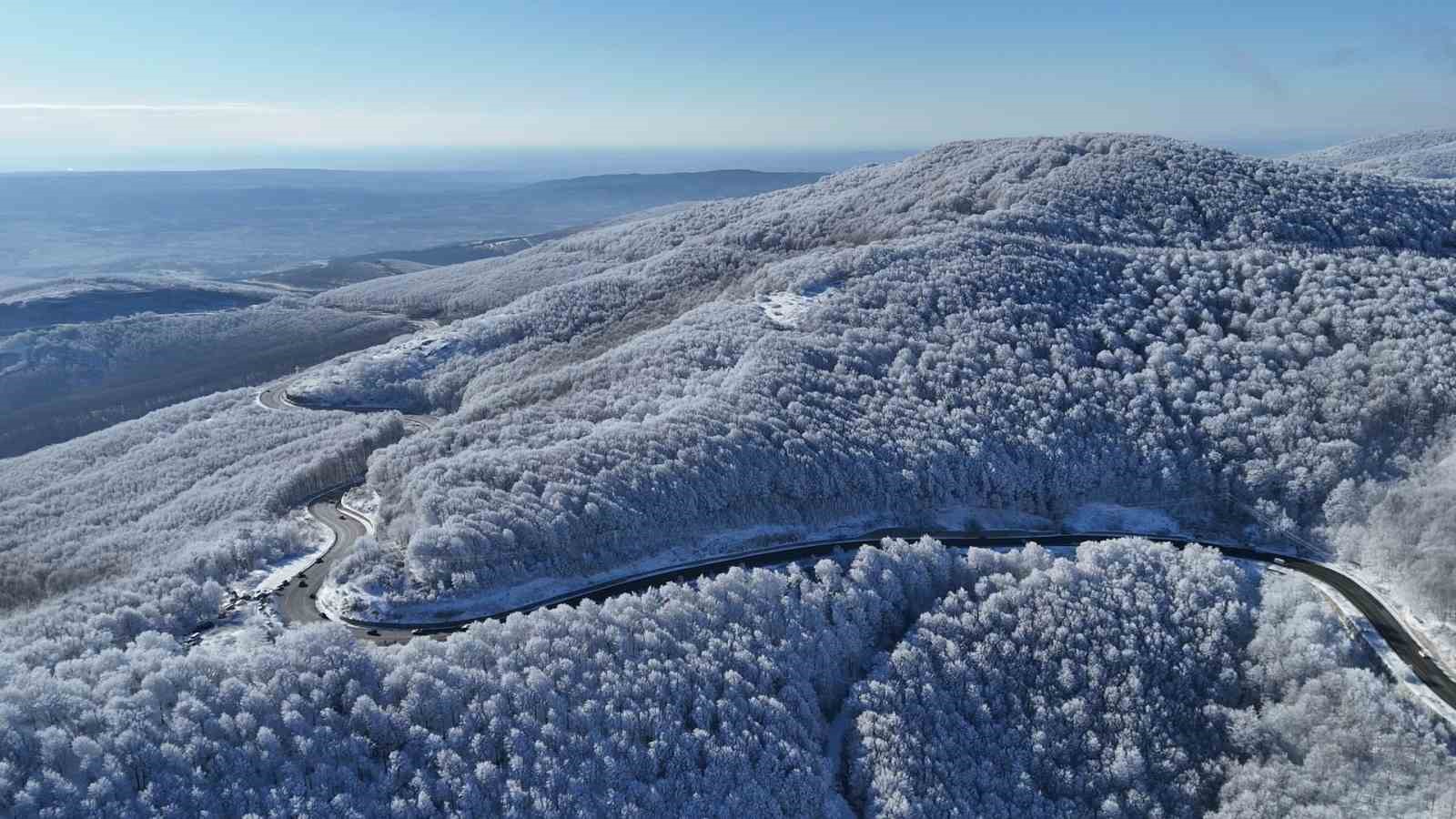 Istranca ormanlarında kar manzaraları

