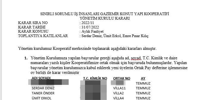 İZBETON soruşturmasında dosyaya giren dilekçeye göre ortaklardan habersiz projeye 11 villa eklenmiş
