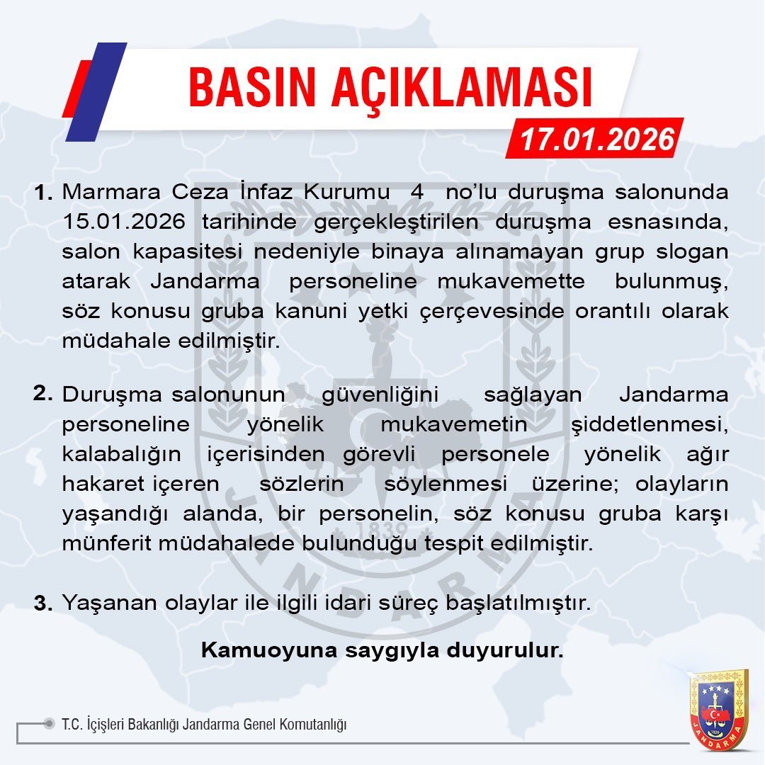 Jandarma Genel Komutanlığı: "Gruba kanuni yetki çerçevesinde orantılı olarak müdahale edilmiştir"
