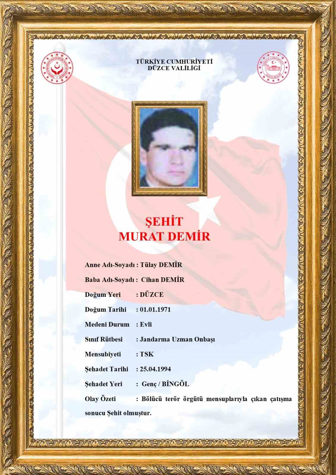 Jandarma şehit Demir’i kabri başında andı
