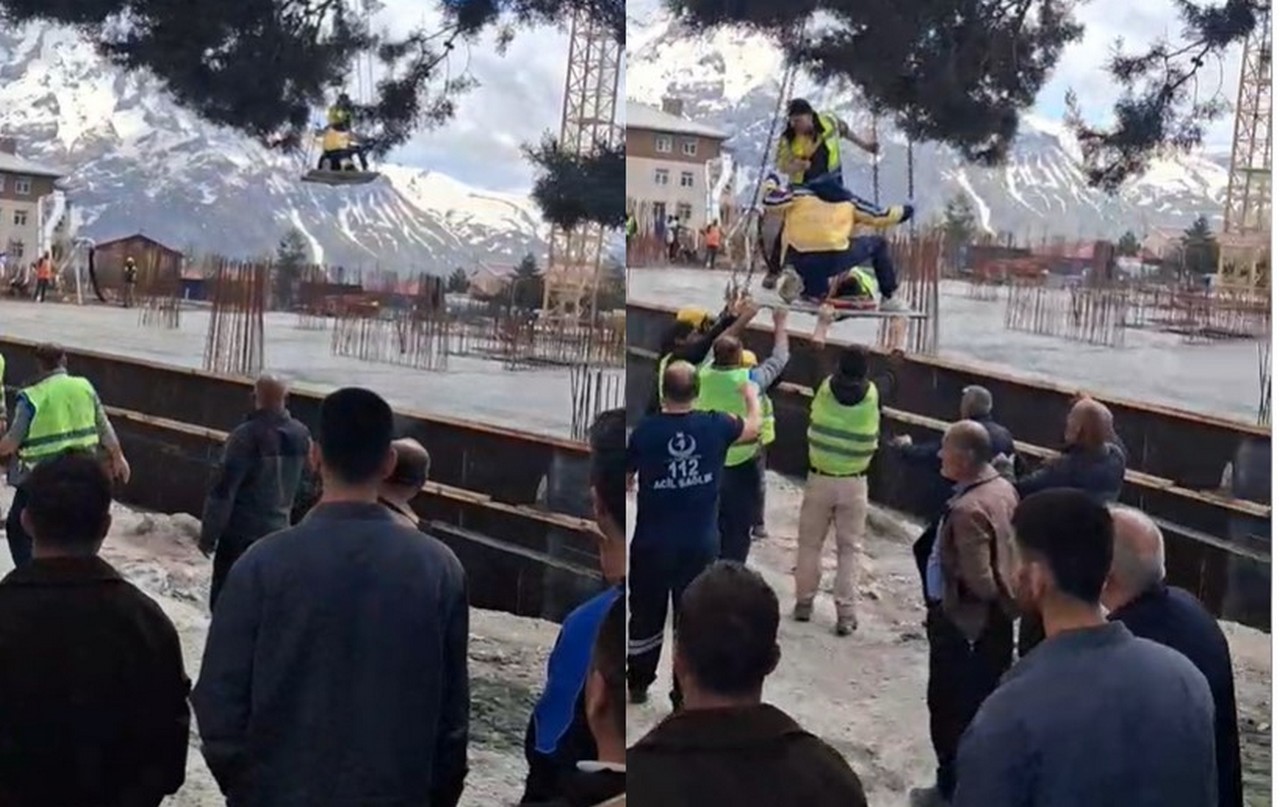 Kafasına pompa borusu düşen işçi yaralandı
