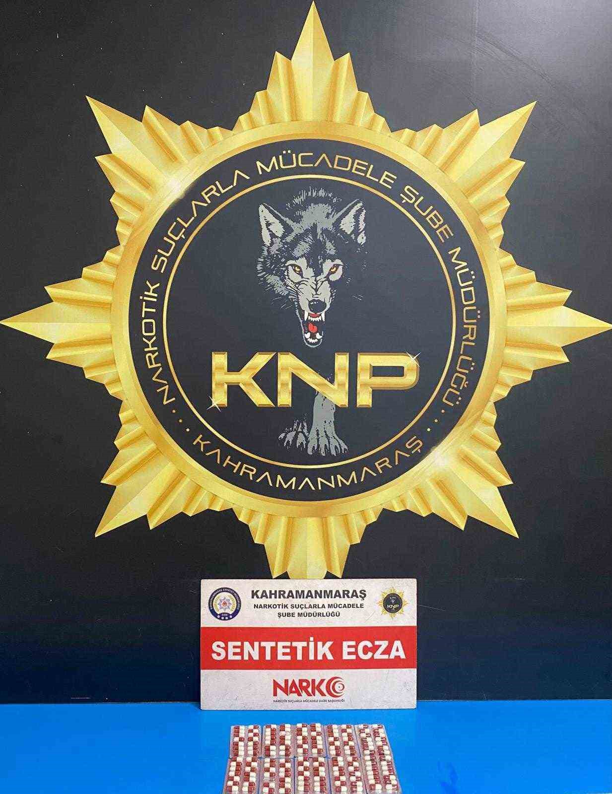 Kahramanmaraş’ta 184 adet sentetik ecza ele geçirildi
