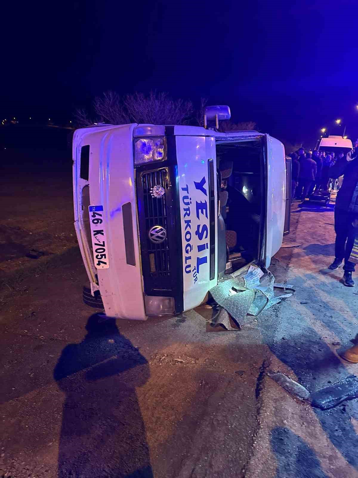 Kahramanmaraş’ta minibüs kazası: 10 yaralı
