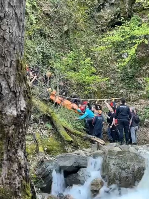 Kalp krizi geçirip dereye düştü

