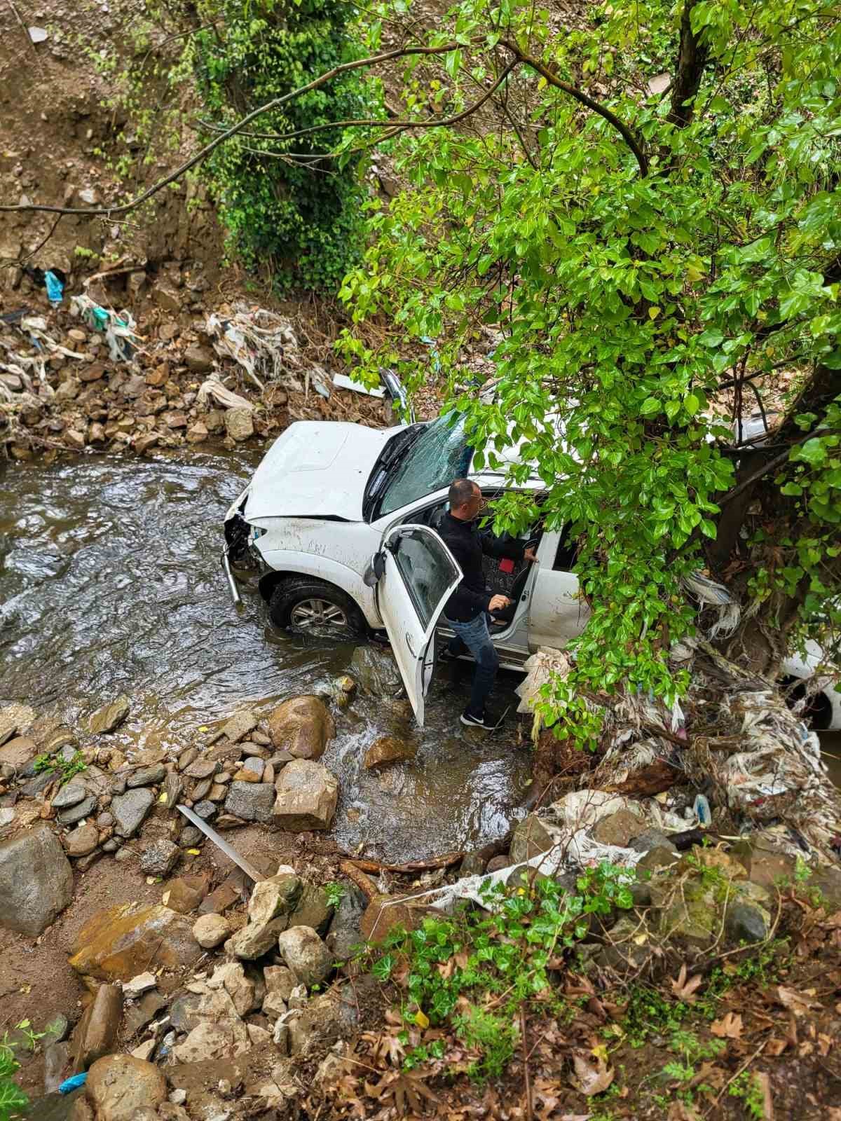Kamyonet dere yatağına düştü: 2 yaralı
