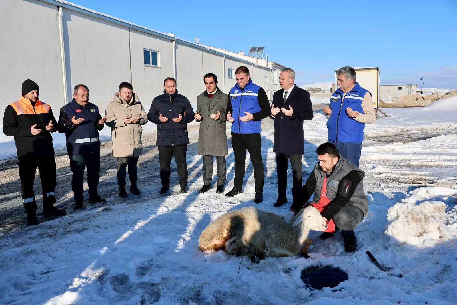 ‘Kar zahmet değil rahmet’ dediler, şükür koyunu kestiler
