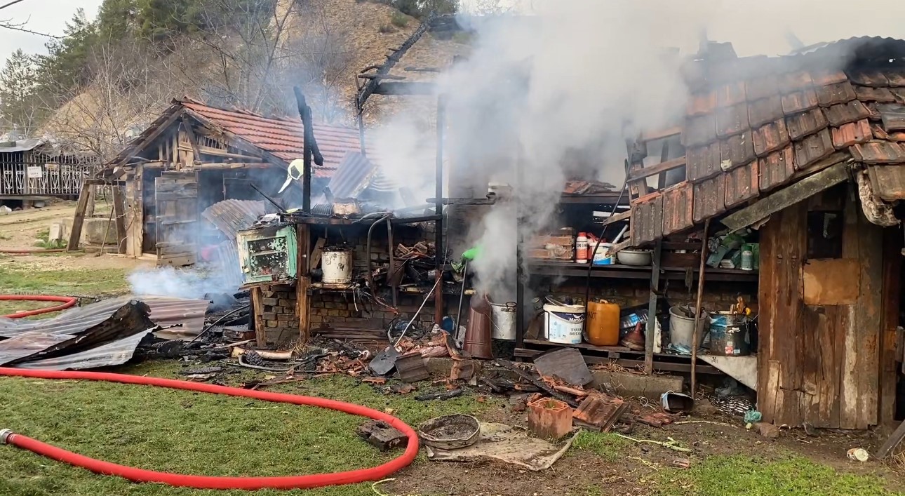 Karabük’te müştemilat yangını: 2 köpek yavrusu telef oldu
