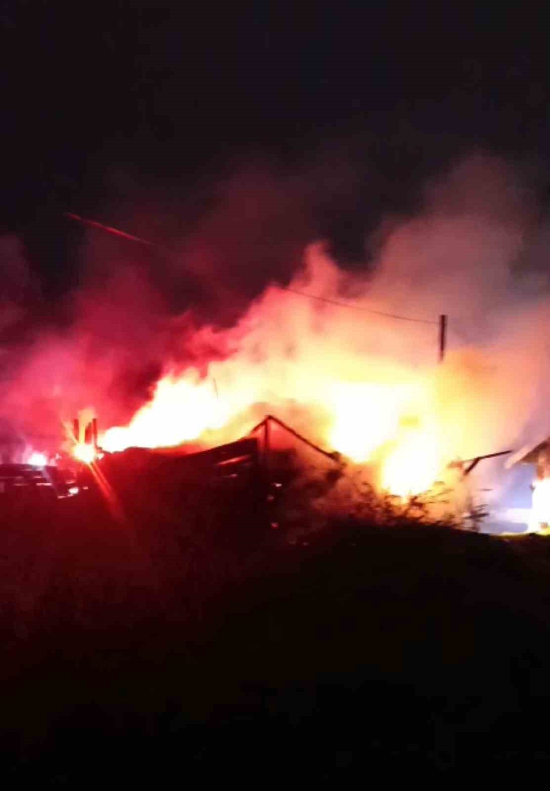 Karabük’te samanlık ve odunluk yangında küle döndü
