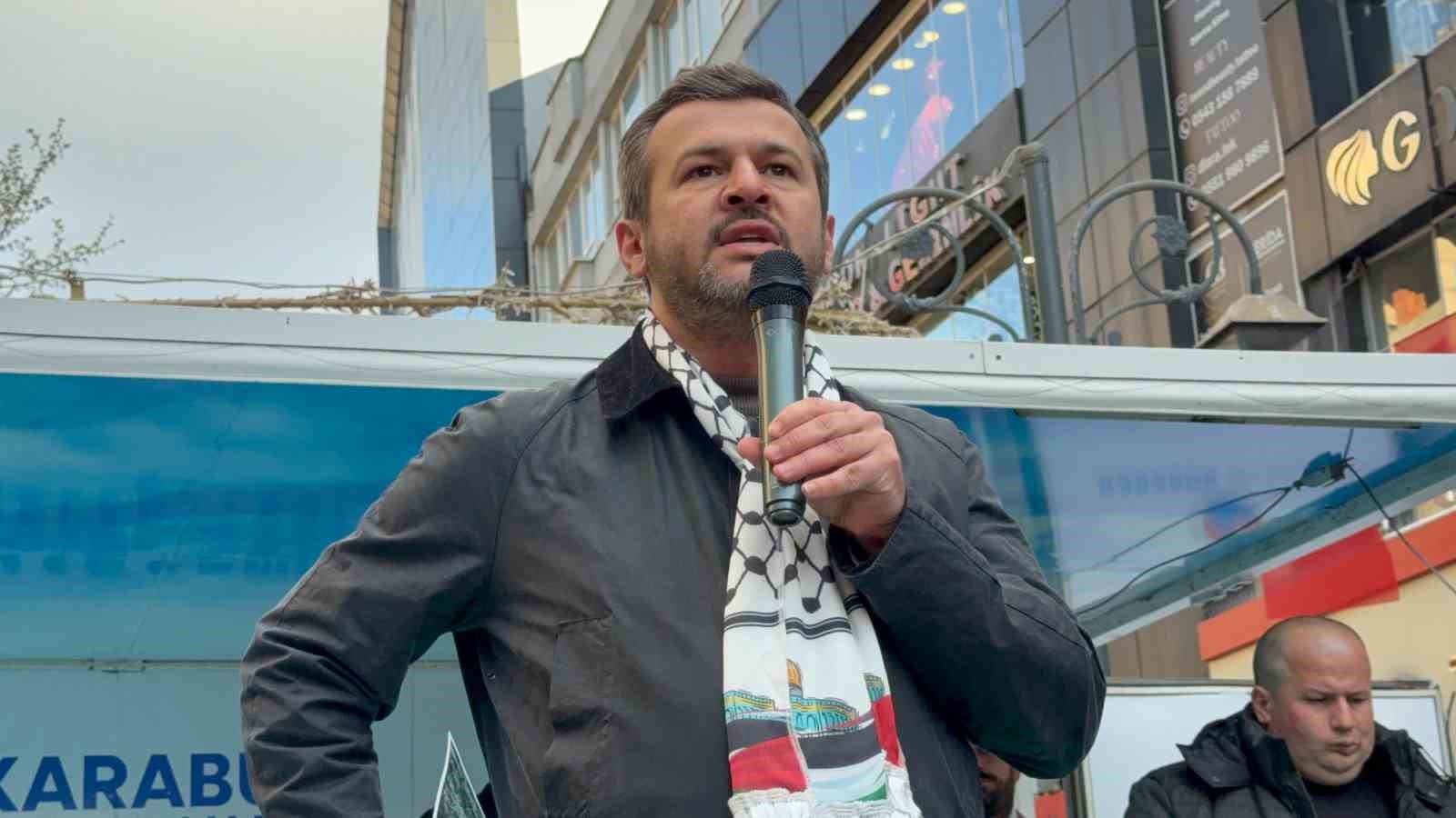 Karabük’te yüzlerce kişi Gazze için yürüdü
