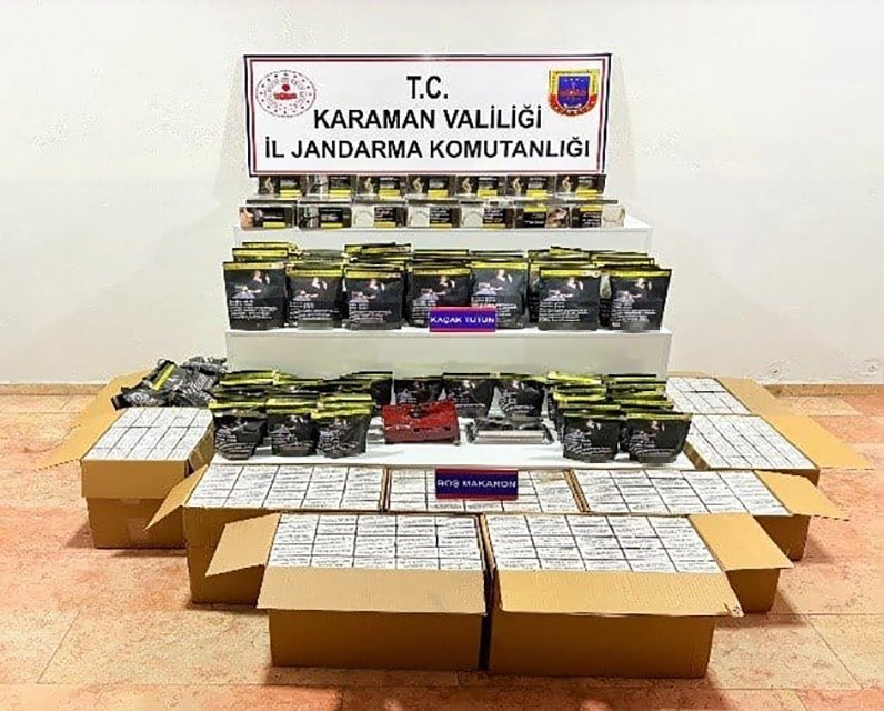 Karaman’da kaçak sigara ile 420 adet fosil ele geçirildi: 12 kişi tutuklandı
