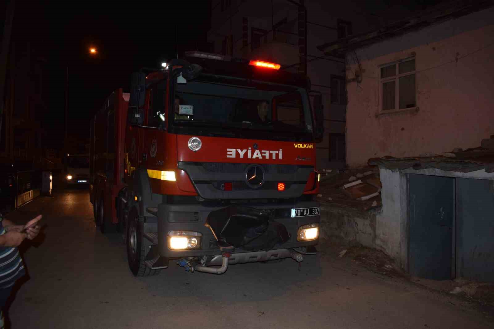 Karaman’da kömürlük yangını korkuttu
