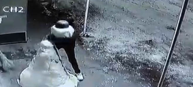 Kardan adamın kafasını çaldılar, o anlar kamerada
