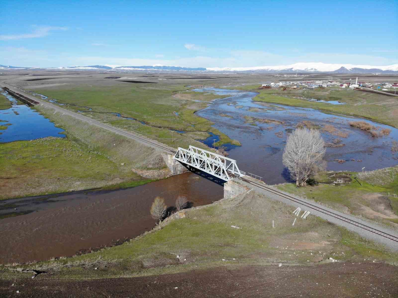 Kars Çayı taştı: Ağaçlar sular altında kaldı
