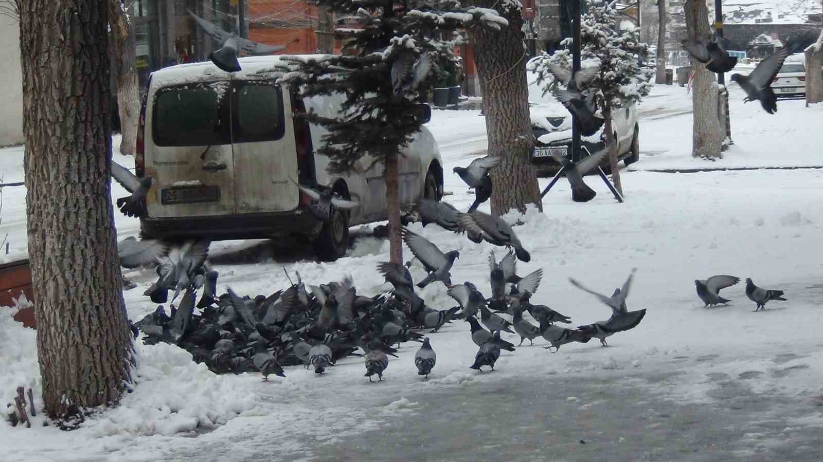 Kars’ta Mart ayında yağan kar, kenti yeniden beyaza bürüdü
