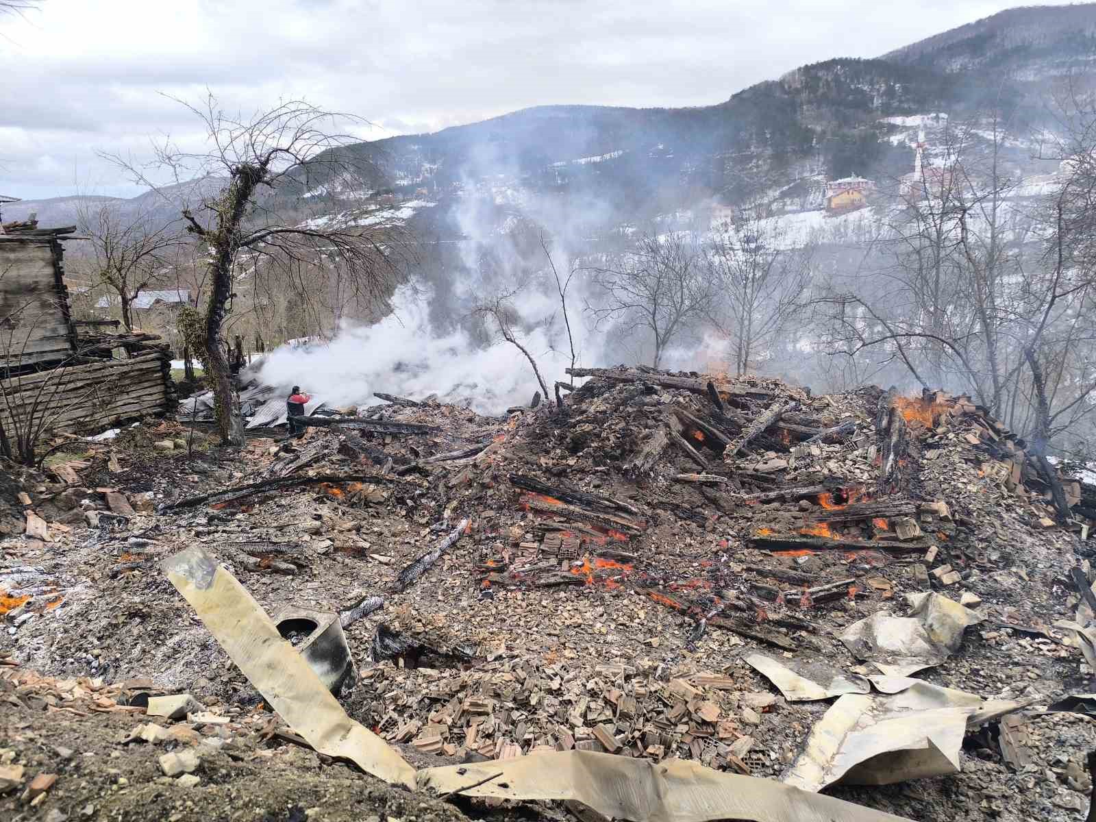 Kastamonu’da 2 ev ve bir ambar alev alev yandı
