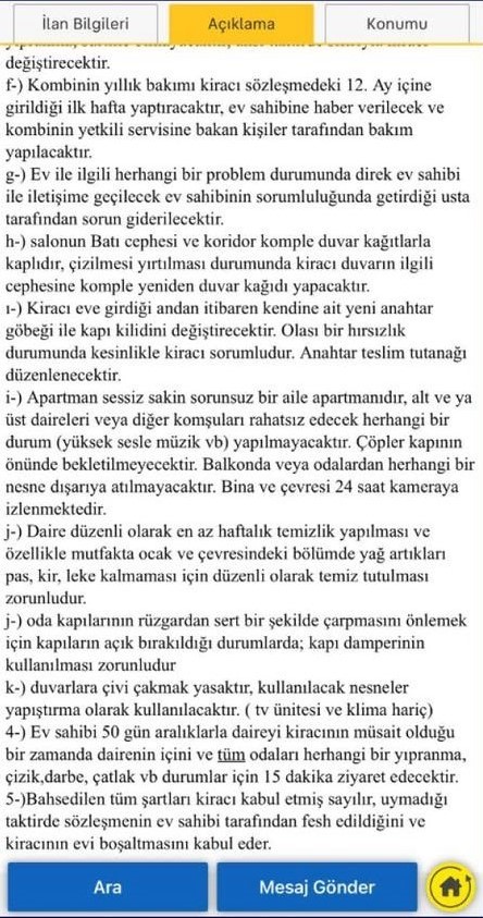 Kiracısını her 50 günde kontrol etmek isteyen ev sahibinden 3 sayfalık sıra dışı kriter listesi
Kiracısını her 50 günde kontrol etmek isteyen ev sahibinden 3 sayfalık sıra dışı kriter listesi