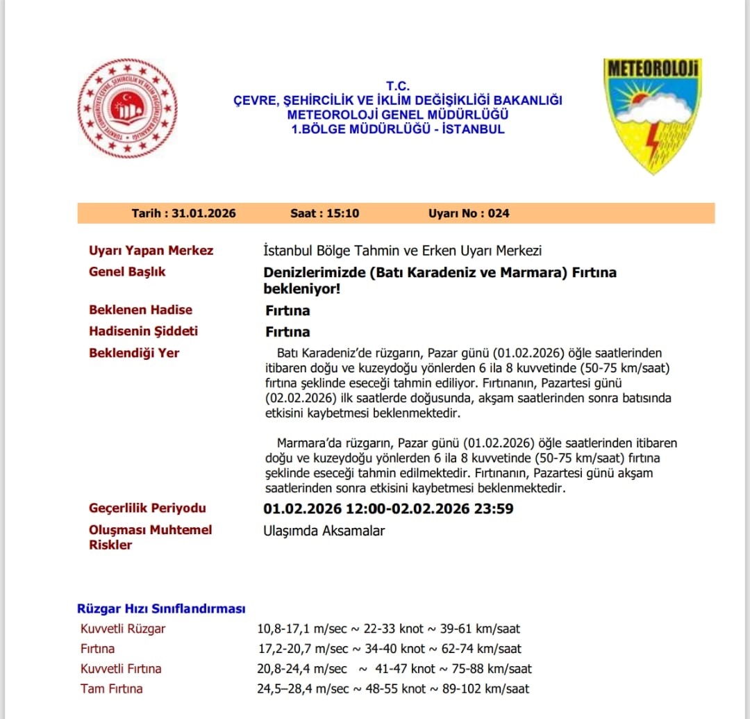 Kırklareli, Tekirdağ ve Edirne için sarı kodlu uyarı
