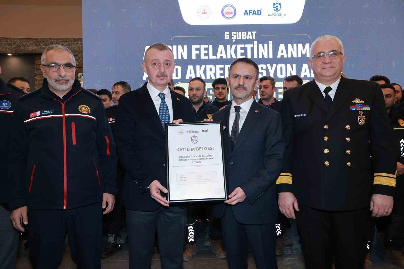 Kocaeli’nin arama kurtarma gücüne akreditasyon tescili
Kocaeli’nin arama kurtarma gücüne akreditasyon tescili