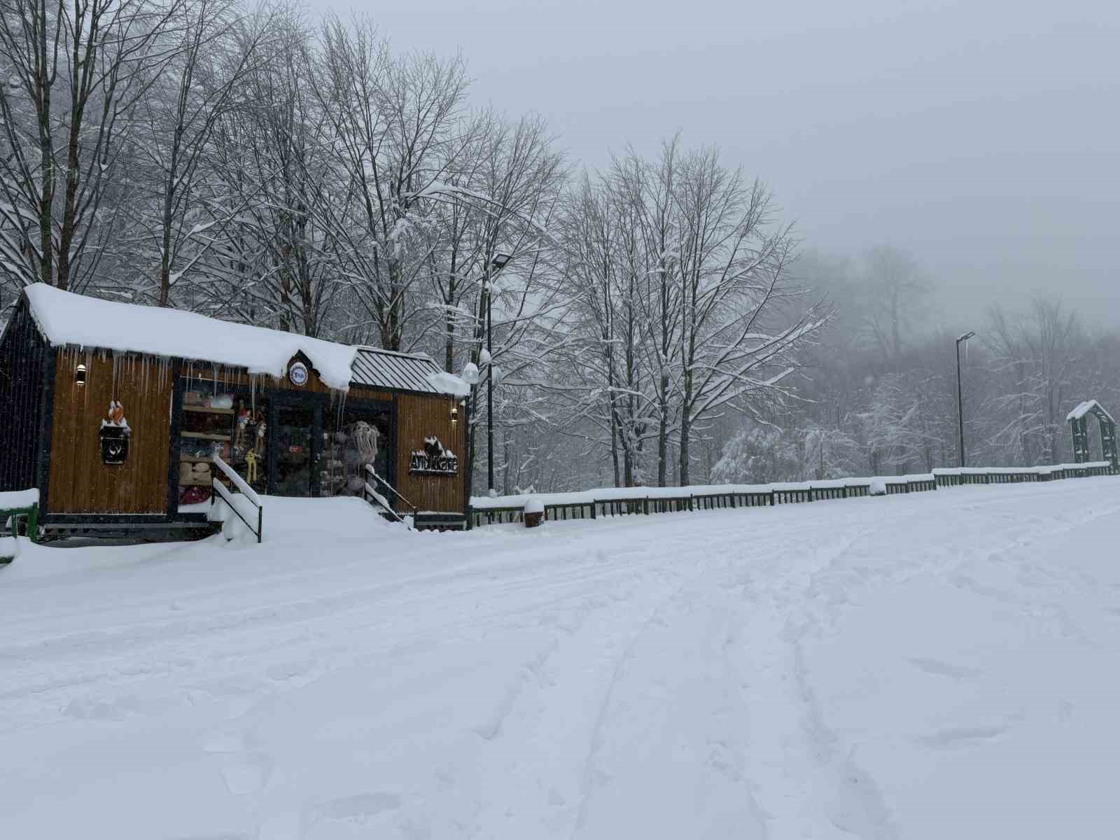 Kocaeli’nin yüksek kesimlerine lapa lapa kar yağıyor
