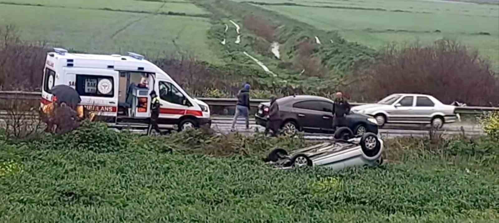 Kontrolden çıkan otomobil ters döndü: 1 yaralı
