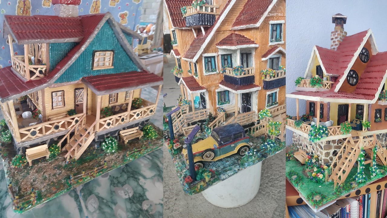 Konuşma ve işitme engelli vatandaş, atıkları sanata dönüştürüyor
