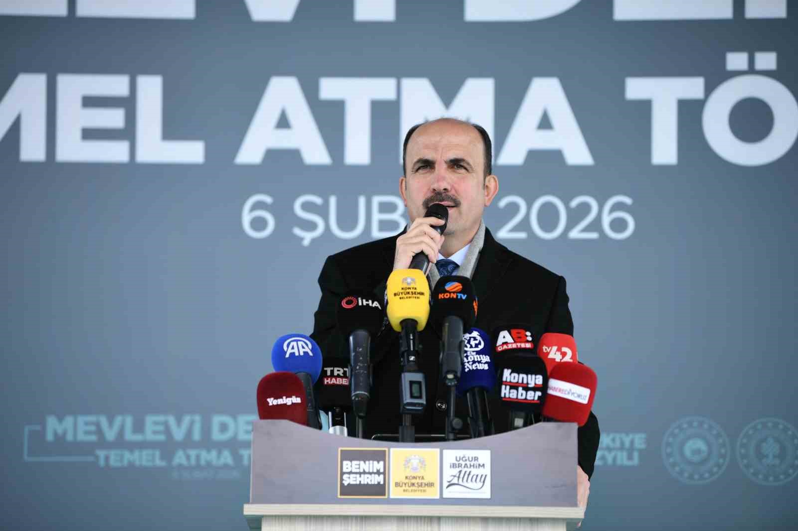 Konya Büyükşehir’in şehre kazandıracağı Mevlevi Dergahı’nın temeli atıldı
