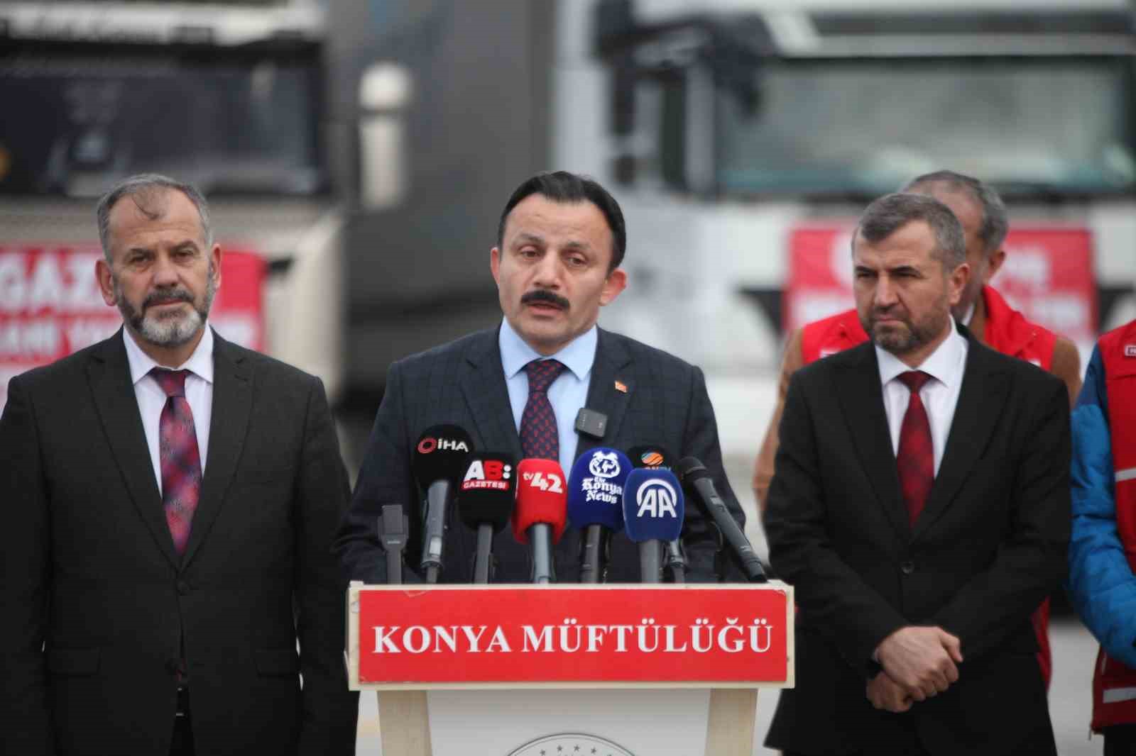 Konya’dan Gazze’ye 15 tır yardım yola çıktı

