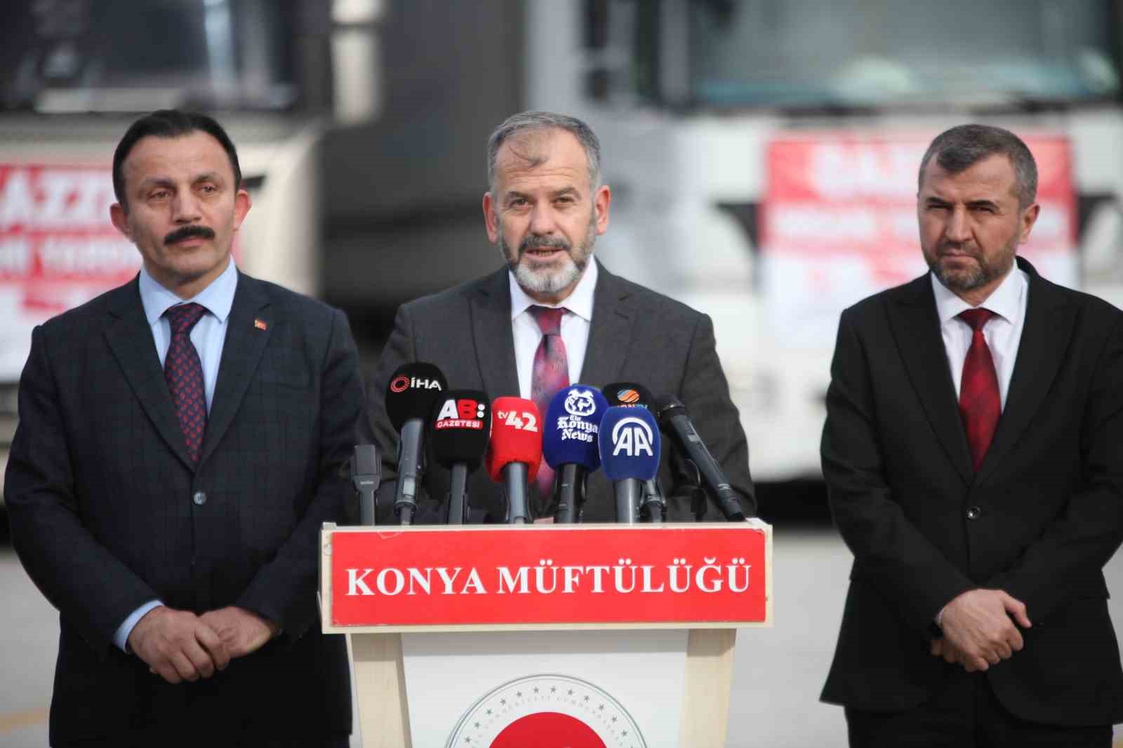 Konya’dan Gazze’ye 15 tır yardım yola çıktı
