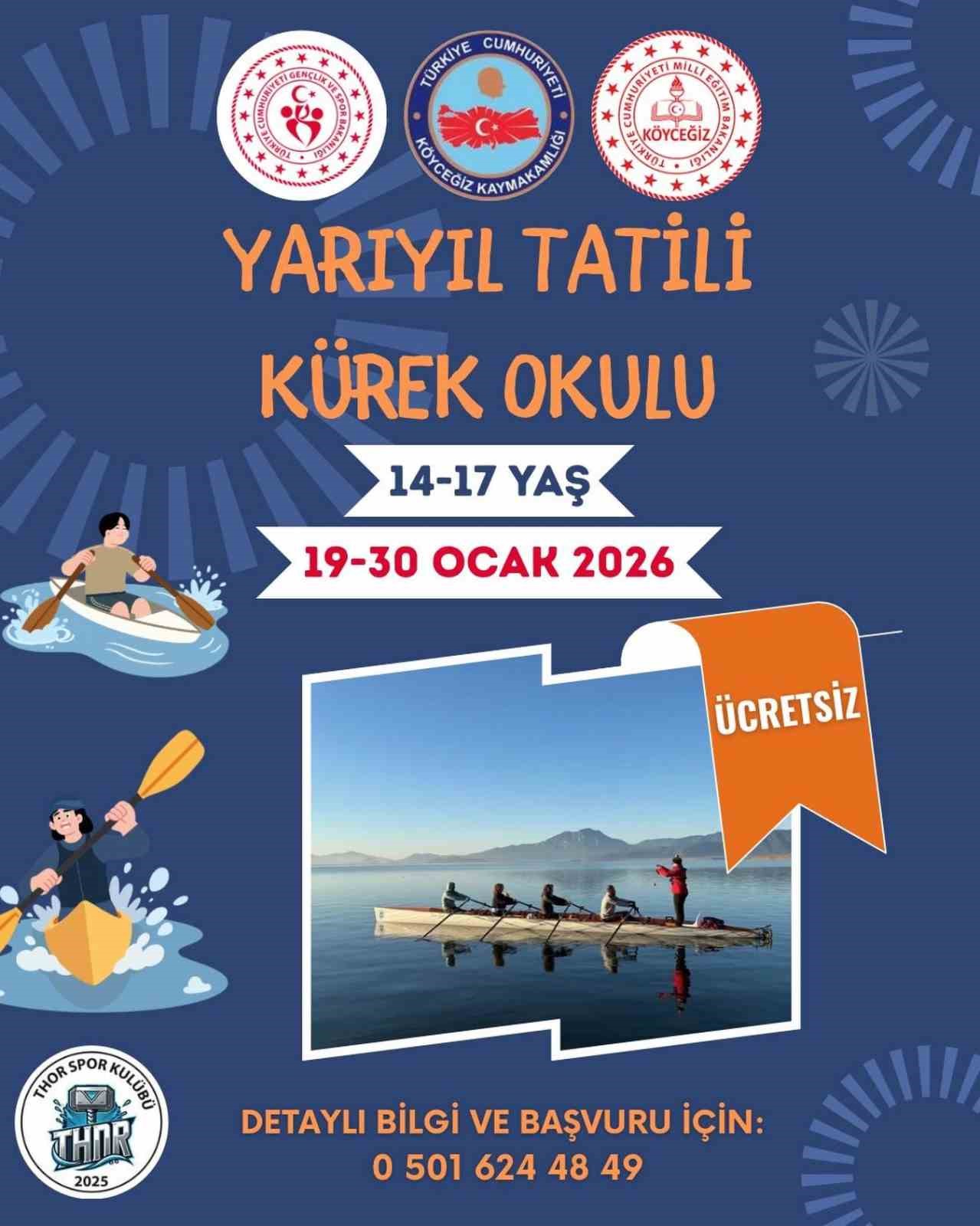 Köyceğiz’de yarıyıl tatili kürek okulu başlıyor
