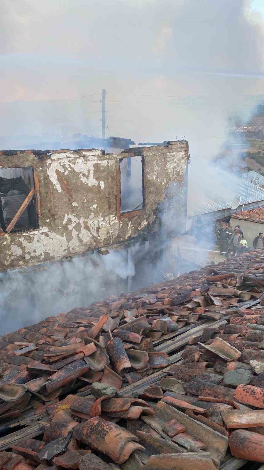 Köyde korkutan yangın: Evler ve ahırlar küle döndü
