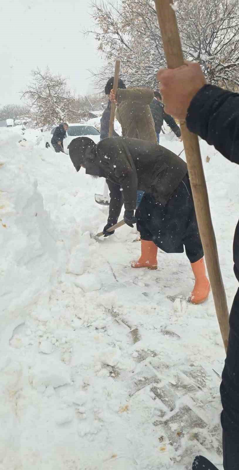 Köylüler kapanan sokaklarını elbirliğiyle açtı
