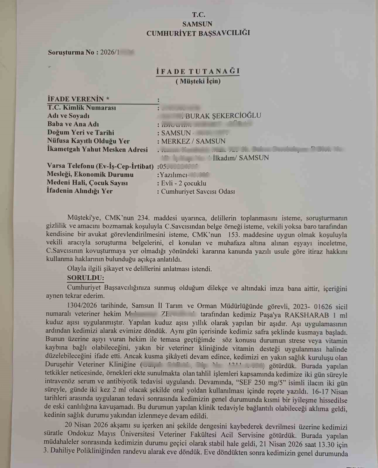 Kuduz aşısı sonrası kedileri ölen aile şikayetçi oldu
