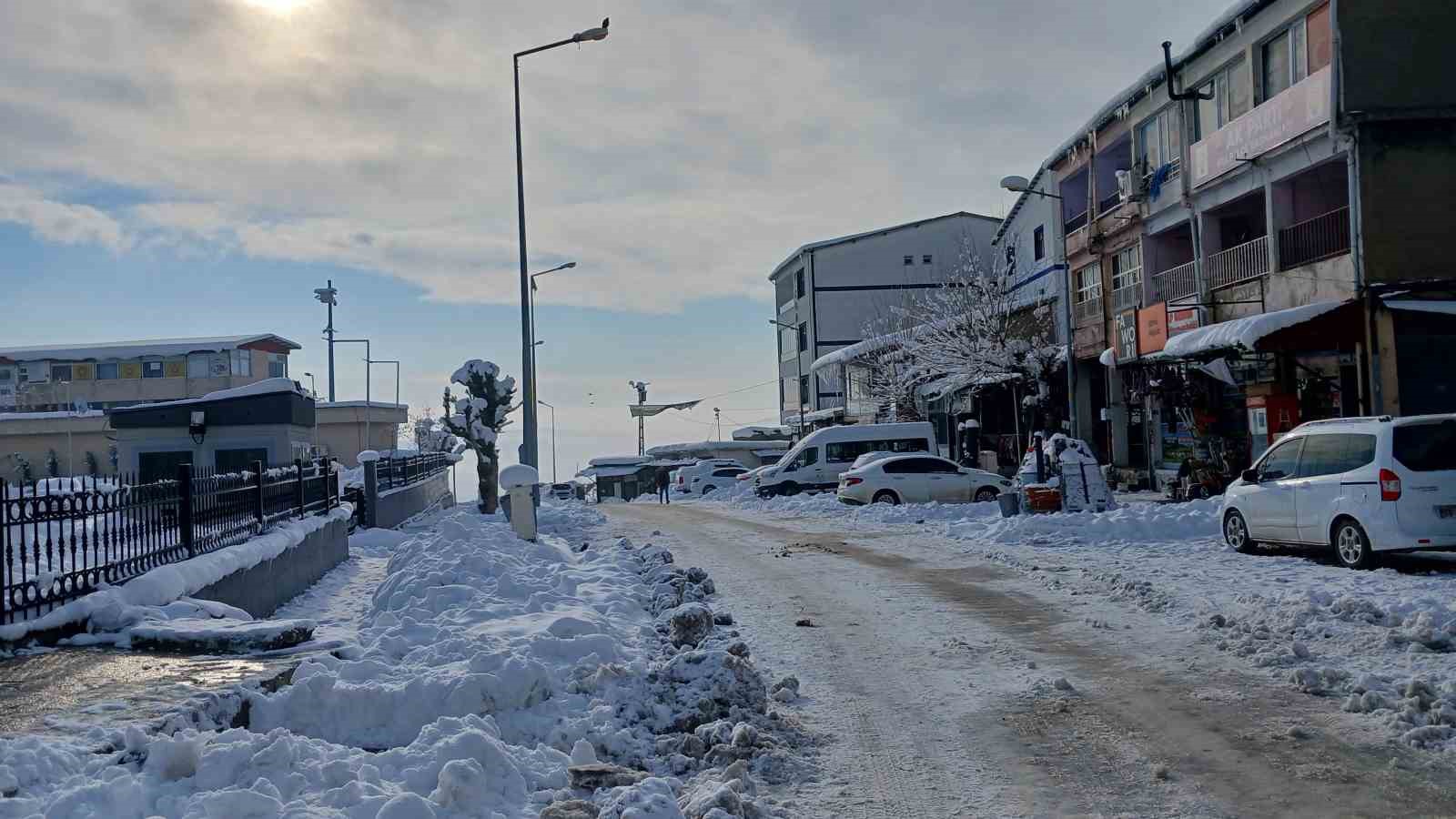 Kulp’ta çatılarda buz sarkıtları oluştu
