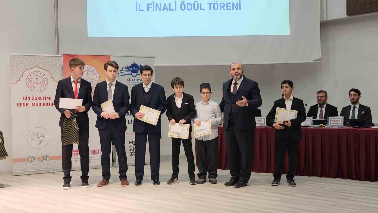 Kütahya’da din öğretimi yarışmaları il finali ödül töreni düzenlendi
