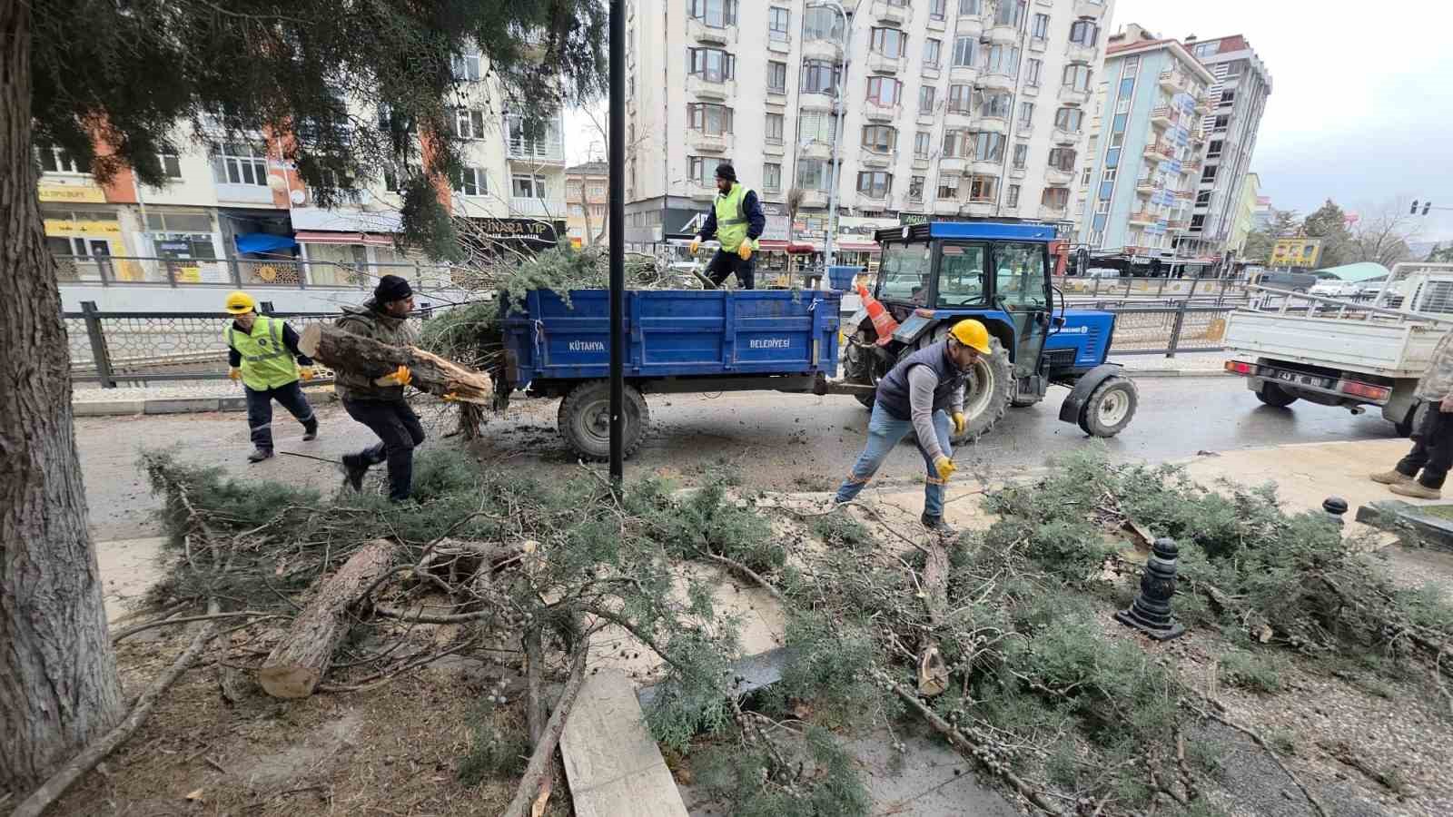 Kütahya’da fırtına ve aşırı rüzgâr ağaçları devirdi
