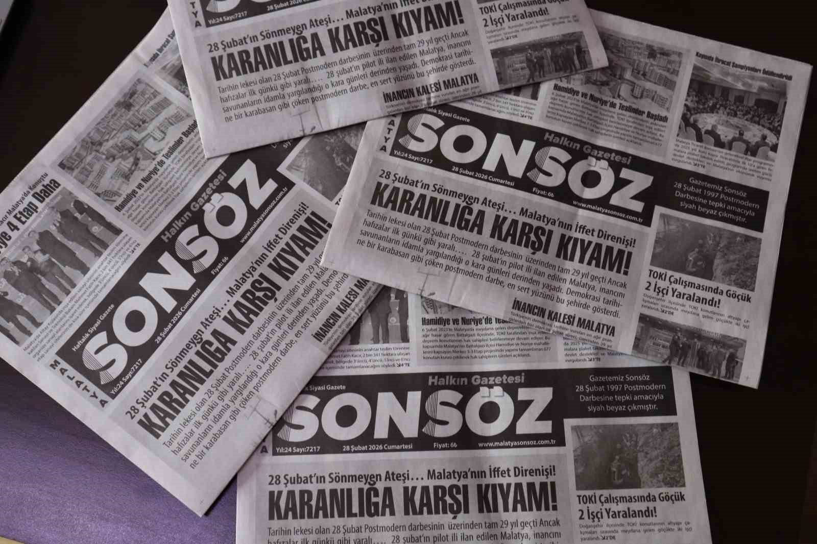 Malatya Sonsöz Gazetesi’nden 28 Şubat protestosu
