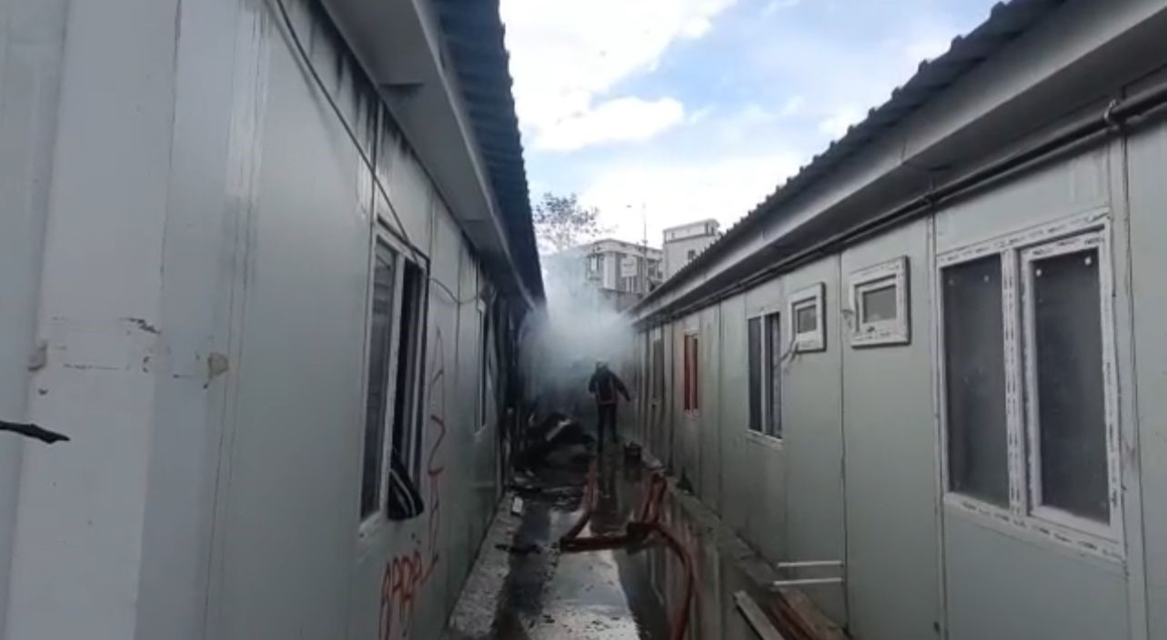 Malatya’da şantiyede korkutan yangın
