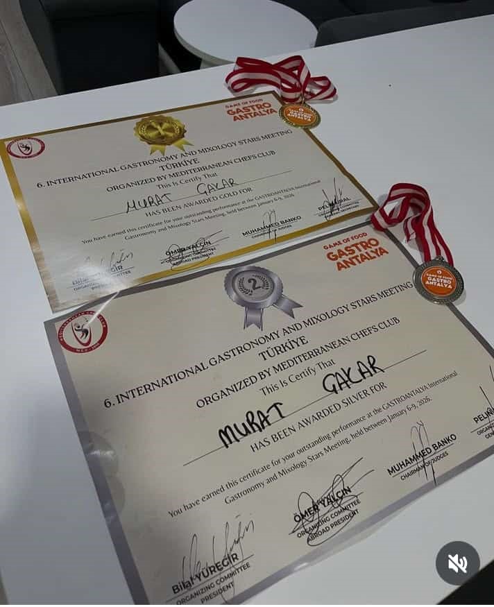 Manisalı Şef Murat Çakar’dan Antalya’da çifte madalya
