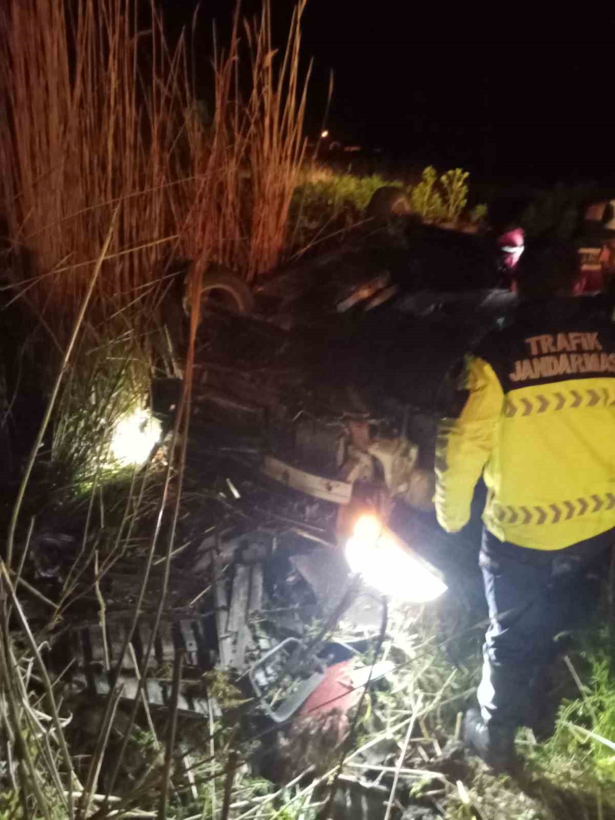 Manyas’ta tek taraflı trafik kazası
