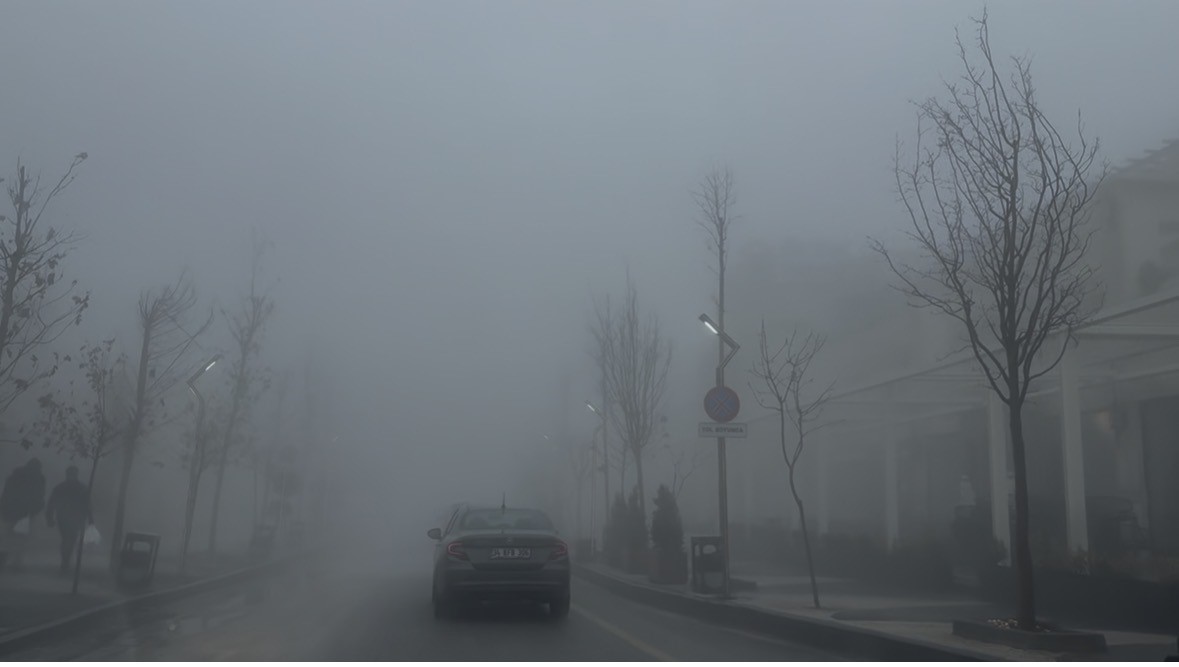 Mardin’de sis, yağmur ve rüzgar günlük hayatı olumsuz etkiledi
