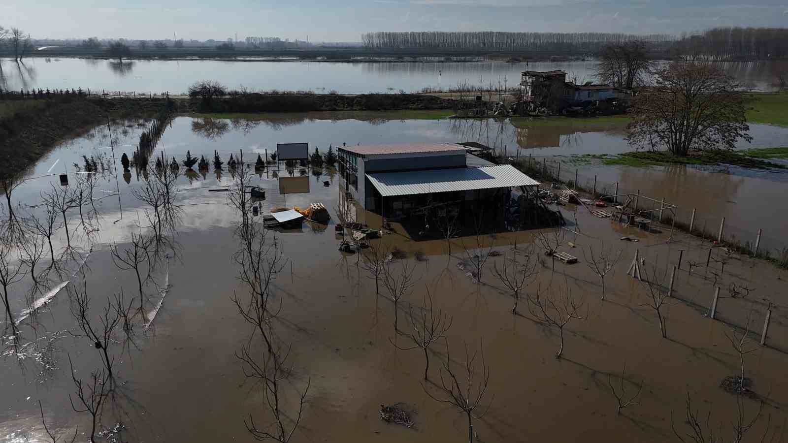 Meriç Nehri taştı, tarım arazileri ve yerleşim alanları sular altında kaldı
