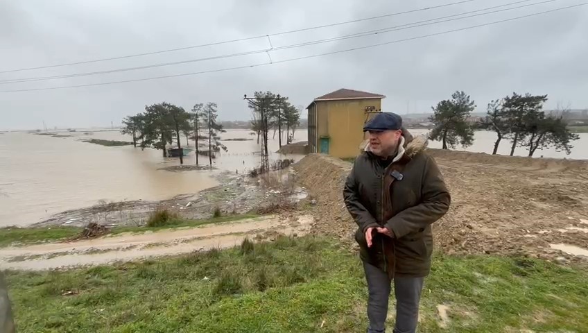 Meriç Nehri’nden taşan sular yaşam alanlarına kadar ulaştı

