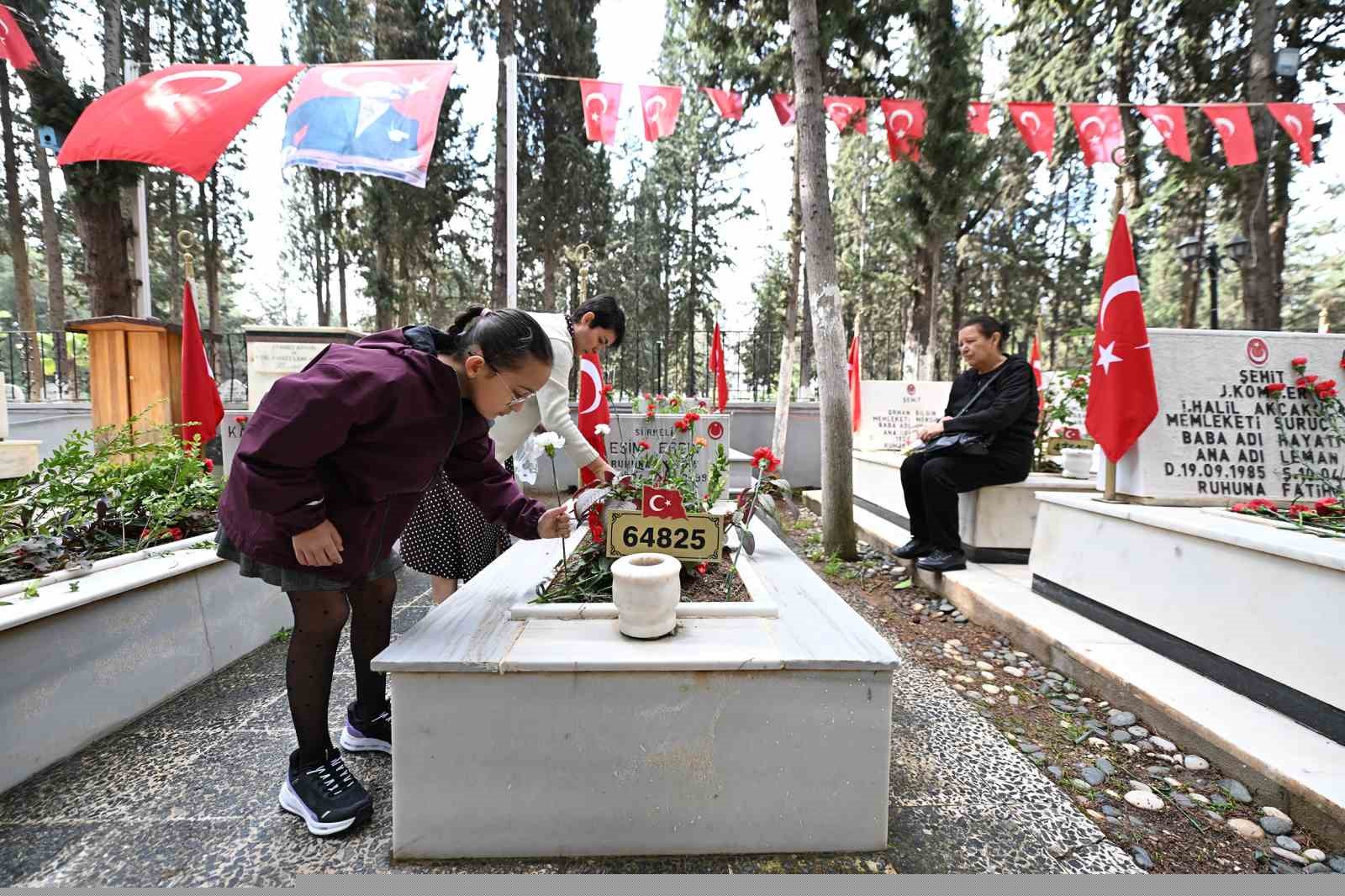 Mersin’de bayramda mezarlıklarda vatandaşlar yalnız bırakılmıyor
