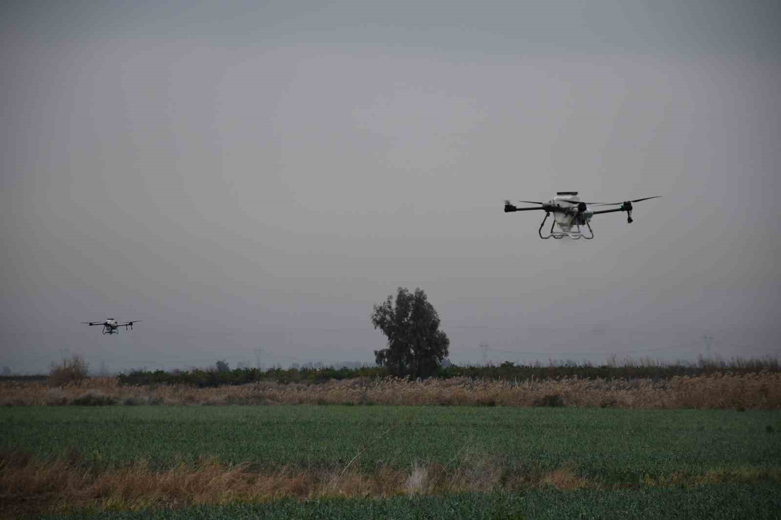 Mersin’de dronla gübreleme ve ilaçlama çiftçinin zayiatını sıfıra indirdi, zamandan tasarruf sağladı
