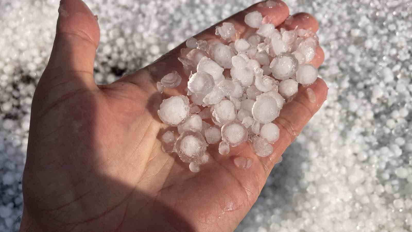 Mersin’de misket büyüklüğünde dolu etkili oldu: Orman ve bahçeler beyaza büründü
