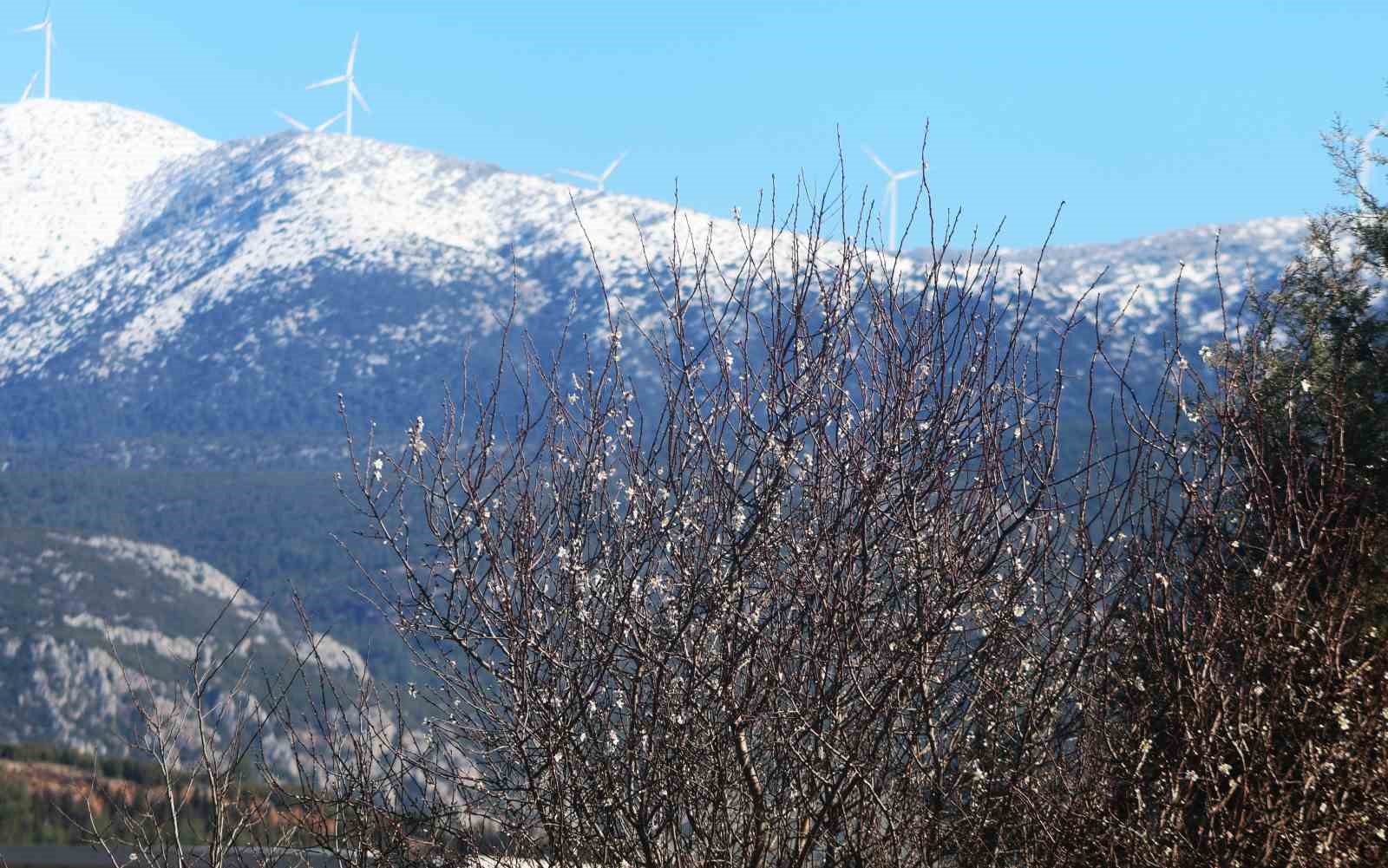 Muğla’da kış ve bahar aynı karede
