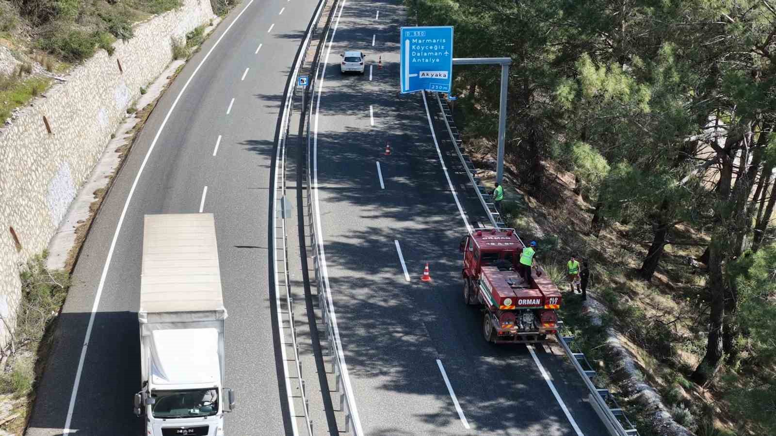 Muğla’da yangın sezonu öncesi Sakar Geçidi’nde riskli dallar temizleniyor
