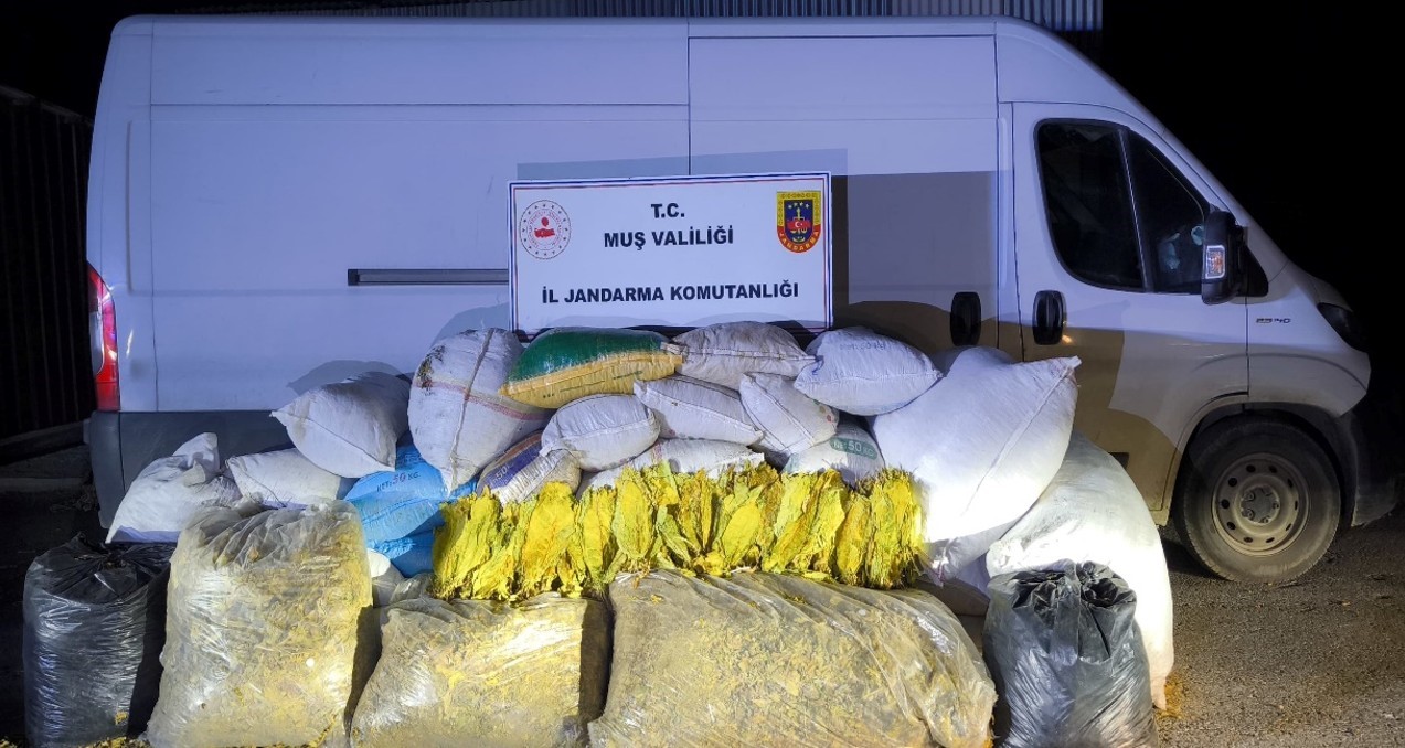Muş’ta 1 ton 200 kilogram bandrolsüz tütün ele geçirildi

